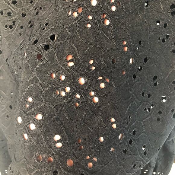 NWT Nanette Lepore black eyelet peplum top Medium - Picture 4 of 9